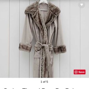 Pottery barn faux fur robe.